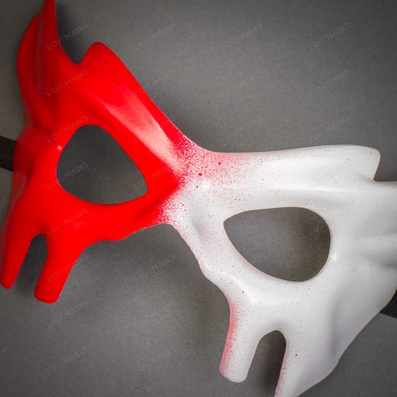 Devil Halloween Masquerade Eye Mask - Bloody Red White - Picture 5 of 5